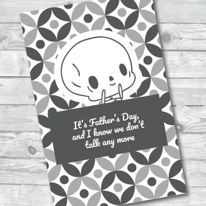 Fête des pères, carte de fête des pères, fête des pères drôle, club de papa mort, téléchargement numérique, carte papier, fête des pères Canada, tu es mort, papa mort