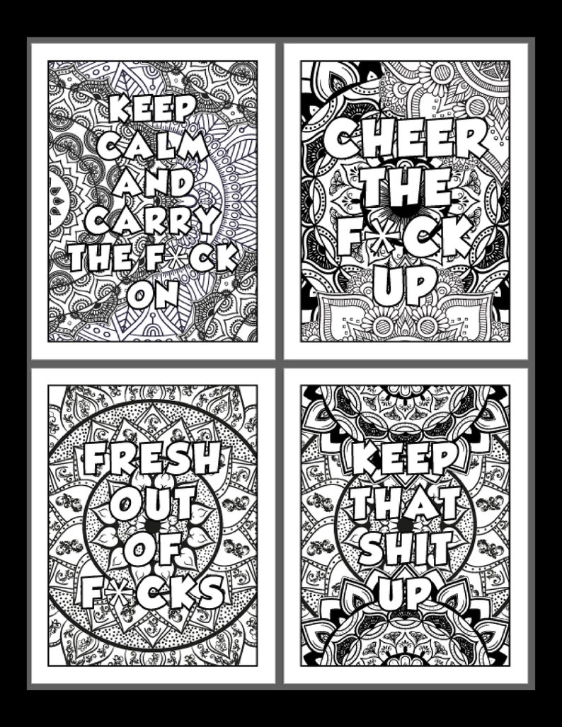 Adult Swear Word Coloring Page Adult Swear Word Printable | Etsy