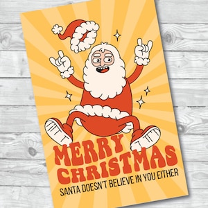 Carte de père Noël drôle, carte de Noël amusante, carte de vos parents déçus, Noël drôle, carte de vœux drôle, Noël, carte de Noël tendance