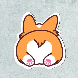 Corgi, Stickers découpés, Découpes, Sticker pour ordinateur portable, Sticker, Sticker, Sticker mignon, Imperméable, Fesses de corgi, Cadeaux pour femme
