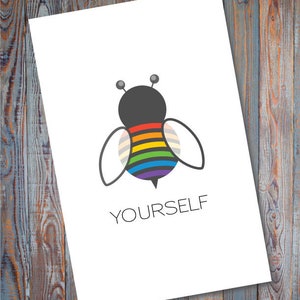 Soutien à la fierté, Carte de vœux, Téléchargement numérique, Carte papier, Carte LGBTQ, Soutien LGBTQ, Carte gay, Soutien gay, Au Canada, Carte Abeille