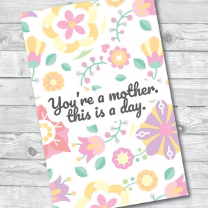 Fête des mères, carte de fête des mères, fête des mères drôle, fête des mères mignonne, téléchargement numérique, carte en papier, nous y sommes, chatte