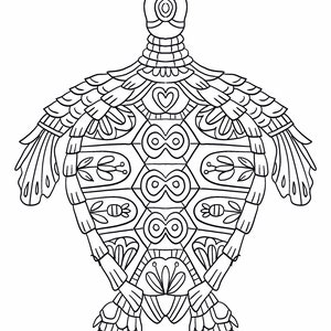 Mandala Sea Creature Coloring Page, Sea Creature Printable Coloring Pages, Digital Download, Coloring Book Page, Zentangle, 20 Page