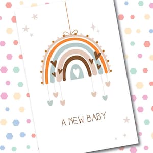 Carte pour les nouveaux parents, carte de voeux, téléchargement numérique, carte en papier, carte arc-en-ciel, carte drôle, carte nouveau bébé, carte non sexiste, au Canada