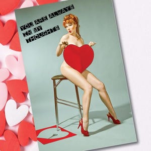 Carte nue, carte drôle de Saint-Valentin, carte vintage, Saint-Valentin, carte pour elle, carte pour lui, couples, téléchargement numérique, carte papier