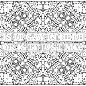 Gay Colouring, Pride Coloring, Printable Colouring Page, Printable Coloring, LGBTQ Coloring, Digital Download, Gay In Here