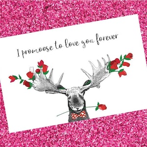 Carte orignal, orignal du Canada, carte de la Saint-Valentin drôle, Saint-Valentin, amour, carte pour elle, carte pour lui, téléchargement numérique, carte en papier, jolie carte