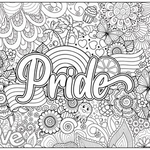 Pride Colouring, Pride Coloring, Printable Colouring Page, Printable Coloring, LGBTQ Coloring, Pride Colour, Digital Download, In Canada
