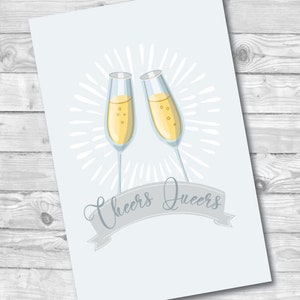 Cheers Queers, Carte de mariage gay, Carte de vœux, Téléchargement numérique, Carte papier, Mariage LGBTQ, Mariage de fierté, Carte de mariage LGBTQ, Au Canada