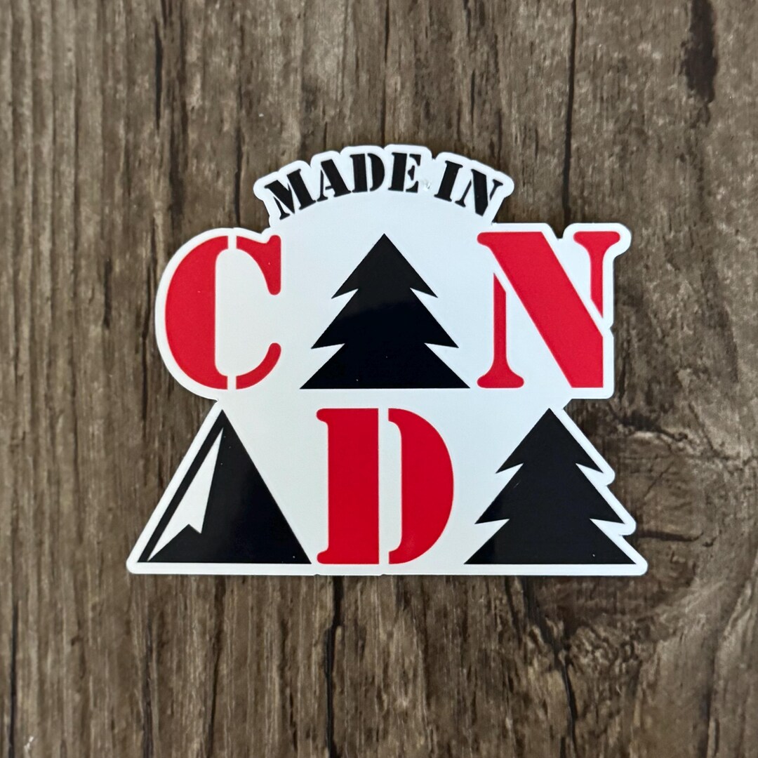 Canada Sticker, Made in Canada Sticker, Canadian Made Sticker, Text ...