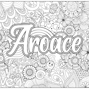 Aroace Colouring, Pride Coloring, Printable Colouring Page, Printable Coloring, LGBTQ Coloring, Pride Colour, Digital Download, In Canada