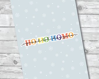 lgbtq holiday card, gay holiday cards, gay christmas card, gay christmas, gay  Ho Ho Homo, Digital Download, Paper Card