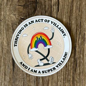 Sticker méchant, Sticker Gay Pride, Sticker arc-en-ciel, Sticker rétro, Ambiance hippie, S'épanouir, Santé mentale, Sticker drôle, Gay Pride