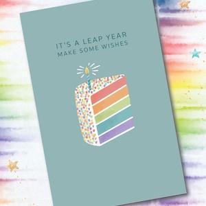 Anniversaire d'une année bissextile, carte d'anniversaire, carte papier, téléchargement numérique, carte drôle, carte pour un ami, carte pour la famille, bébé LGBTQ année bissextile
