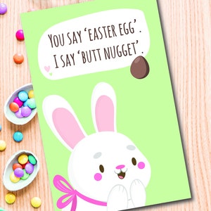 Carte de Pâques, carte de voeux, carte en papier, téléchargement numérique, lapin de Pâques, carte de Pâques pour la famille, carte pour un ami