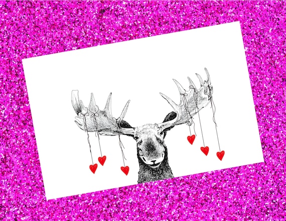 Moose Card Canada Moose Funny Valentine Card | Etsy