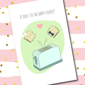 Carte de mariage, carte de voeux, téléchargement numérique, carte papier, jolie carte de mariage, carte de mariage, jeu de mots, au Canada