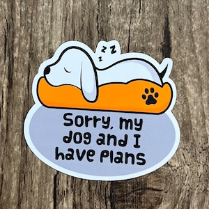 Sticker pour chien, Sticker chien mignon, Découpes, Je ne peux pas aujourd'hui, Projets avec mon chien, Cadeau pour amoureux des chiens, amoureux des chiens, Chien qui dort, Antisocial