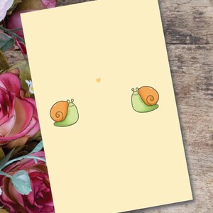 Carte Take it slow, amour, carte de Saint Valentin, jolie carte d'escargot, carte de la Saint-Valentin drôle, carte pour elle, carte pour lui, carte de couple, Saint-Valentin