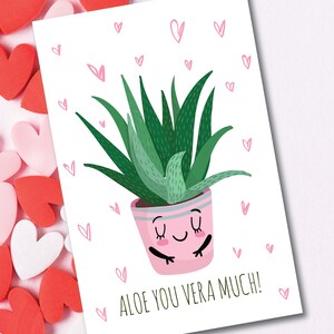 Aloe Vera, carte de Saint-Valentin drôle, Saint-Valentin, amour, carte pour elle, carte pour lui, couples, téléchargement numérique, carte papier, carte de jeu de mots