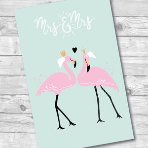 Carte de mariage lesbien, carte de voeux, téléchargement numérique, carte papier, mariage lesbien, mariage LGBTQ, carte de mariage LGBTQ, au Canada