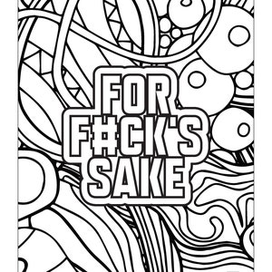 Adult Swear Word Coloring Page, Adult Swear Word Printable Coloring Pages, Digital Download, Coloring Book Pages, Print From Home, 20 Page