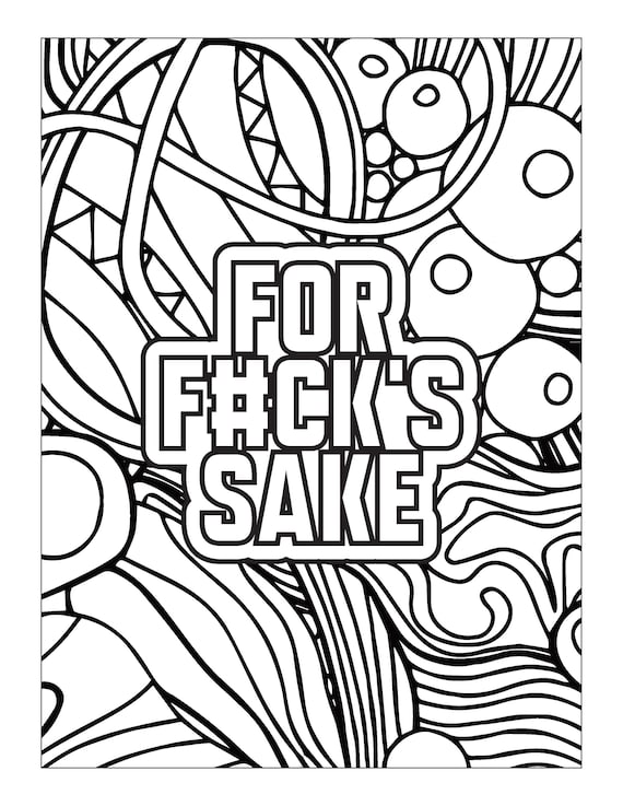 Adult Swear Word Coloring Pages Adult Coloring Book With Swear Words  Download Pdf Printable Print at Home Instant Download 