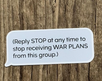 War Plans Sticker, Trump Sticker, Group Chat Sticker, Political Sticker, Pete Sticker, USA Sticker