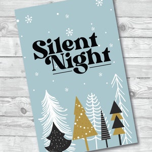Carte parfaite, nuit silencieuse, carte de Noël drôle, Noël drôle, carte de vœux drôle, Noël tendance, famille absente, sans contact