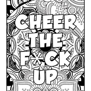 Adult Swear Word Coloring Page, Adult Swear Word Printable Coloring Pages, Digital Download, Coloring Book Pages, Print From Home, 16 Page