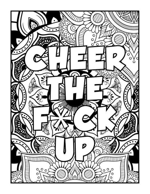 Printable Coloring Sheets, Swear Coloring Pages, Adult Coloring