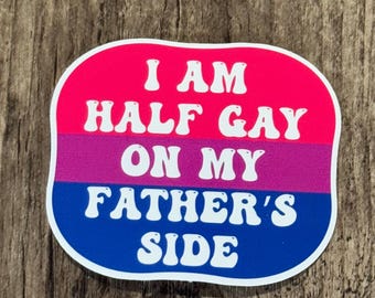 Bisexual Sticker, Half Gay Sticker, 2Slgbtqia Sticker, Pride Sticker, Gay Pride, Rainbow Sticker, Half Gay, Stanley Sticker, Fathers Side