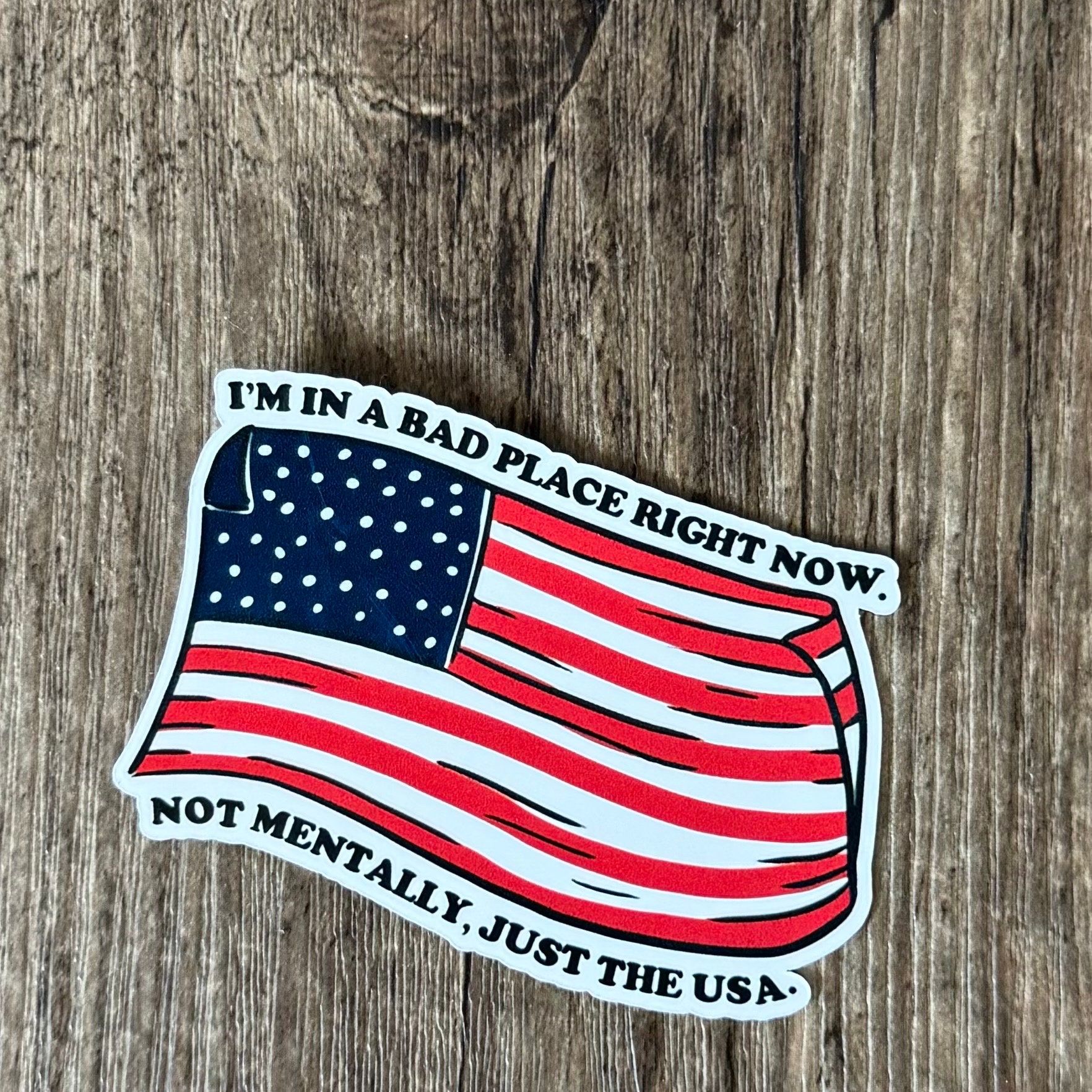 USA Sticker, Political Sticker, Mental Health Sticker, Bad Place ...