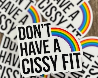 Cis Sticker, Die Cut Sticker, Die Cuts, Laptop Sticker, Decal, Cissy, Cissy Fit, Rainbow Sticker, Funny Sticker, Water Proof