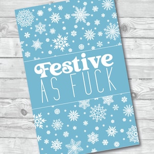 Carte AF festive, carte de Noël drôle, Noël drôle, carte de vœux drôle, Noël, carte de Noël tendance, téléchargement numérique, carte papier