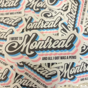 Autocollant Montréal, autocollant chirurgie du bas, F à H, autocollant droits trans, autocollant allié, soutien, LGBTQ, transgenre, autocollant pour lui