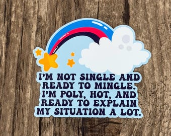 Polyamory Sticker, Poly Sticker, 2Slgbtqia Sticker, Pride Sticker, Gay Pride, Polycule Sticker, Ready To Mingle Sticker, Single Sticker