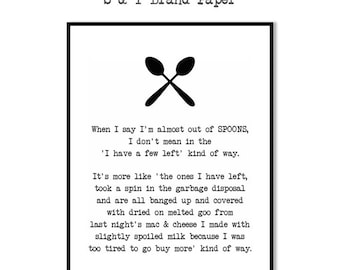 Spoon Theory, Spoonies, Spoony, Spoonie Gifts, In Canada, Chronic Illness, Chronic Illness Warrior, Digital Print, Digital Printable