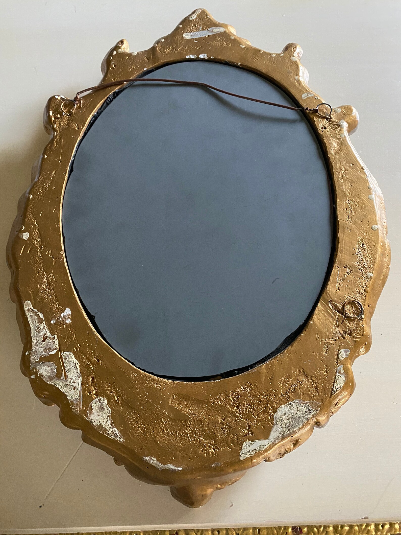 GOLD PLASTER MIRROR Wall Hanging Etsy