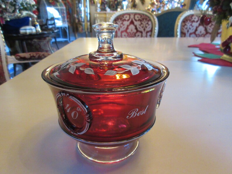 WESTMORELAND 40TH ANNIVERARY Candy Dish With Lid Etsy