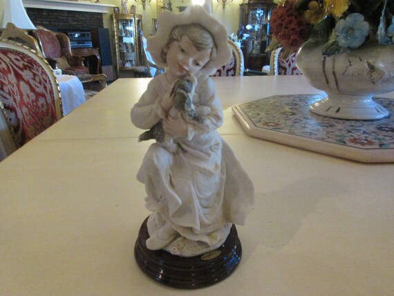 ITALY FLORENCE GIUSEPPE Armani Girl With Dog Figurine - Etsy