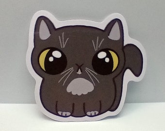 Tuxedo cat vinyl sticker