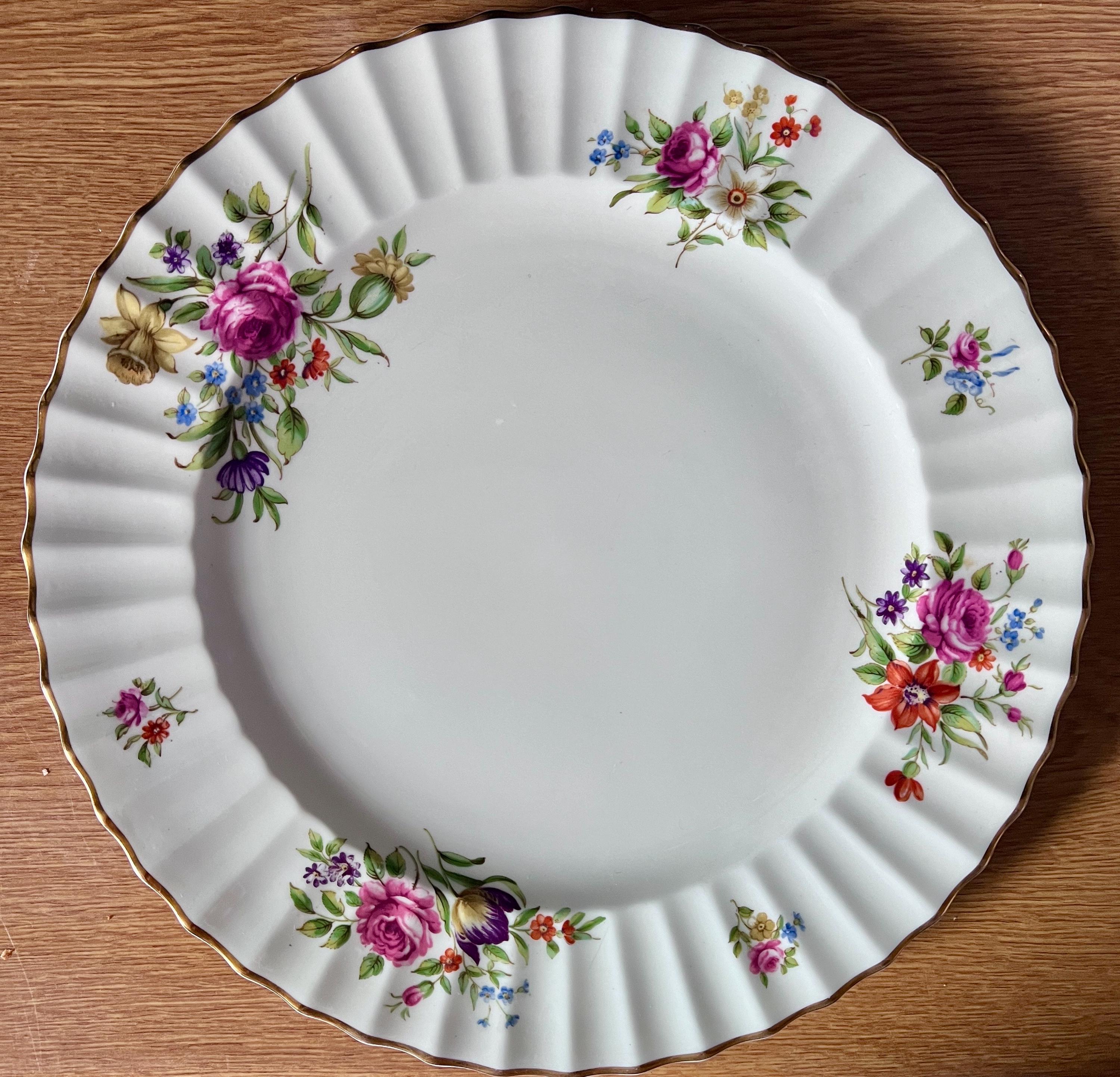  Worcester 花柄皿 6枚セット Beautiful! Royal Worcester English Fine Bone China 'roanke' Floral