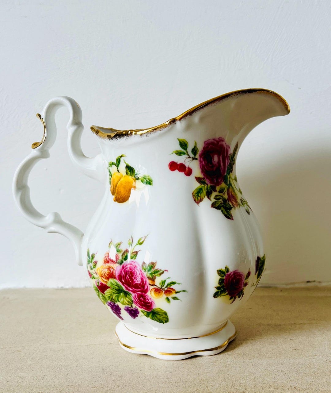 Royal Albert English Bone China 'harvest Rose' Water Pitcher