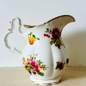 Royal Albert English Bone China &#39;Harvest Rose&#39; Water Pitcher/ Large Milk Jug