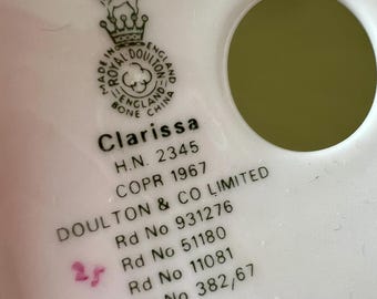 Vintage Royal Doulton Figurine Fine Bone China 'clarissa' - Royal