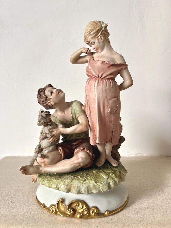 Bruno Merli フローレンス ブルーノ メルリ カポディモンテ 貴婦人 Vintage Capodimonte Bruno Merli Porcelain Figurine - Mid Century