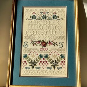 Lovely! Vintage Sampler Cross Stitch Embroidery Art - Lovely Gift/ Country Kitchen/ Cottagecore