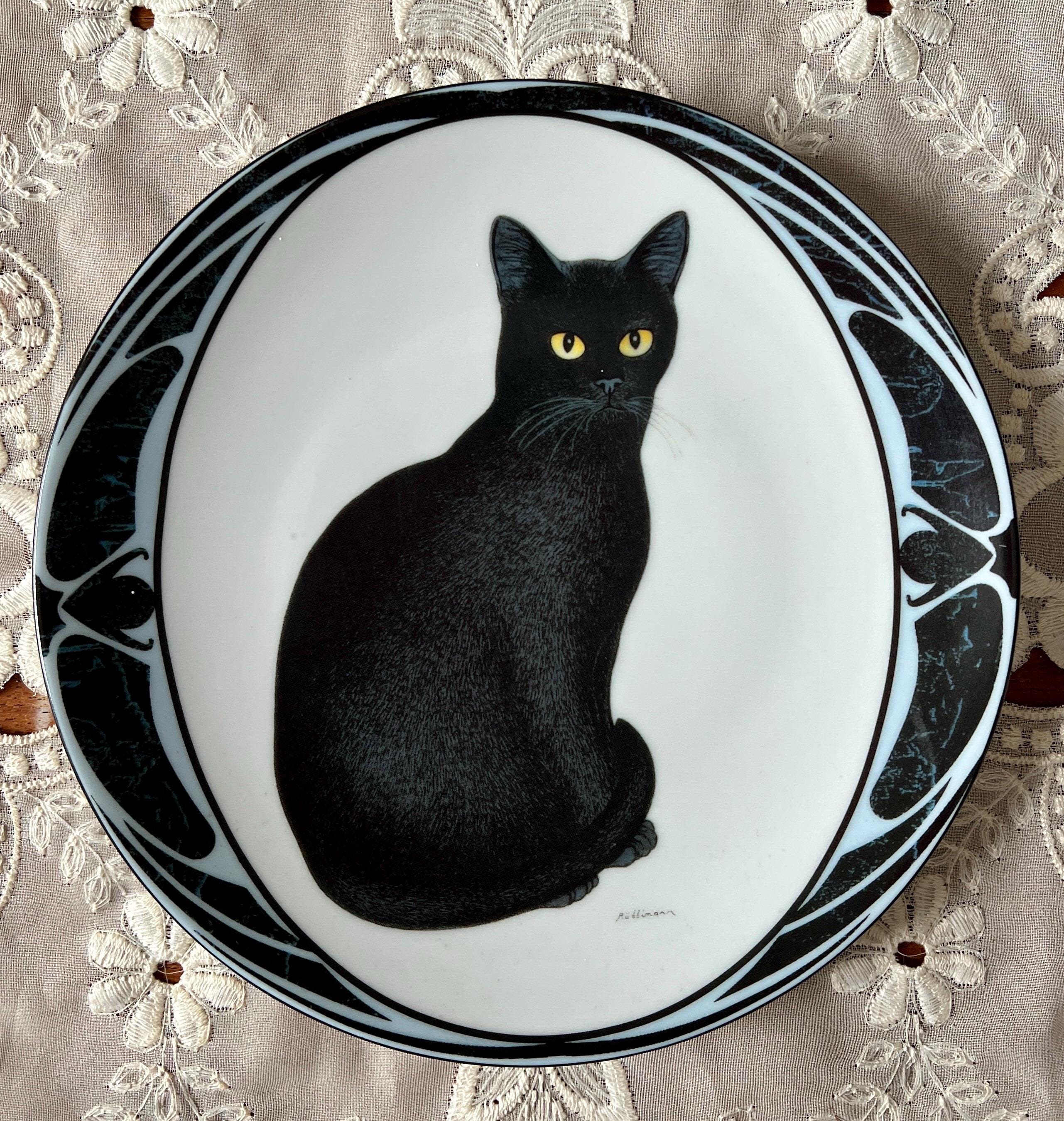 Black Cats 'on Quiet Paws' by Hans Ruttimann Porcelain Plates