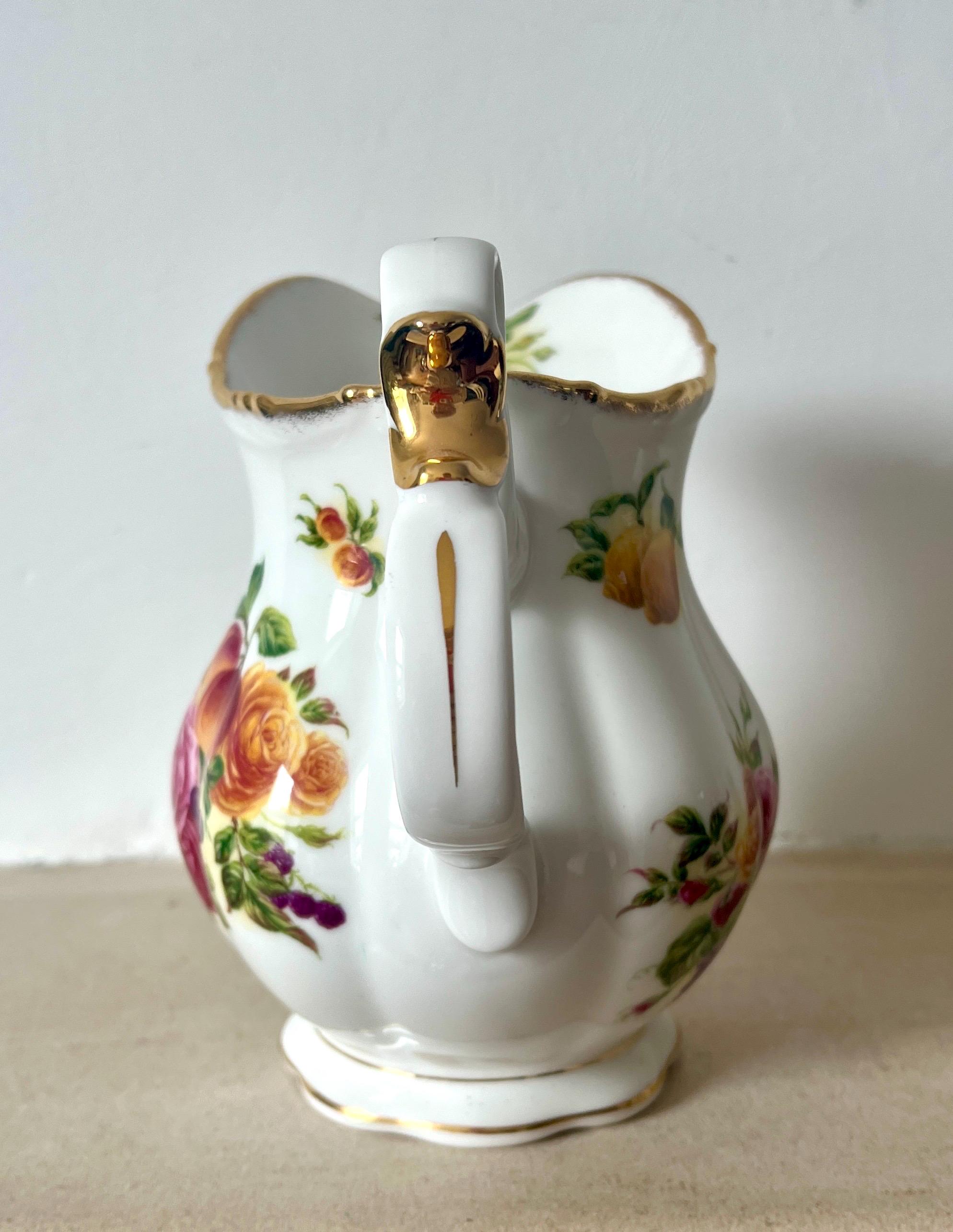 Royal Albert English Bone China 'harvest Rose' Water Pitcher